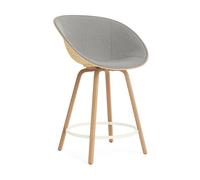 Normann Copenhagen Fauteuil avec accoudoirs Mat Bar Armchair habillé sur le devant 65 cm Remix 133-hemp-beech-cream steel.