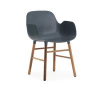 NORMANN COPENHAGEN fauteuil FORM ARMCHAIR avec piètement en noyer (Bleu - Polypropylène et noyer)