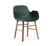 NORMANN COPENHAGEN fauteuil FORM ARMCHAIR avec piètement en noyer (Vert - Polypropylène et noyer)