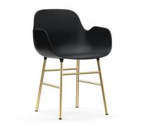 Normann Copenhagen Fauteuil Form pieds en laiton Noir