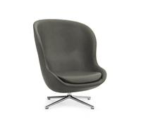 Normann Copenhagen Fauteuil Hyg cuir ultra 41575 vert. pied pivotant en aluminium