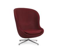 Normann Copenhagen Fauteuil Hyg cuir ultra 41579 brick. pied pivotant en aluminium