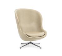 Normann Copenhagen Fauteuil Hyg cuir ultra 41583 marble. pied pivotant en aluminium