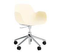 Normann Copenhagen Fauteuil pivotant à roulettes Form - aluminium - cream