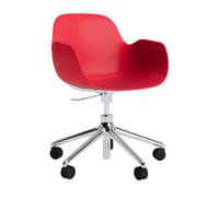 Normann Copenhagen Fauteuil pivotant à roulettes Form - bright red - aluminium