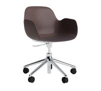 Normann Copenhagen Fauteuil pivotant à roulettes Form - brown - aluminium