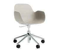 Normann Copenhagen Fauteuil pivotant à roulettes Form - light grey - aluminium
