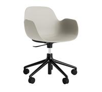 Normann Copenhagen Fauteuil pivotant à roulettes Form - light grey - aluminium noir