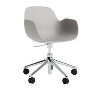 Normann Copenhagen Fauteuil pivotant à roulettes Form - warm grey - aluminium