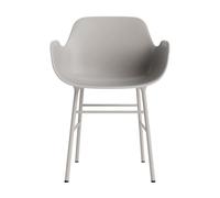 Normann Copenhagen Form Chaise de Salle à Manger avec Accoudoirs Gris Chaud/Acier