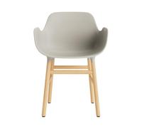 Normann Copenhagen Form Chaise de Salle à Manger avec Accoudoirs Gris Clair/Chêne