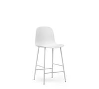 Normann Copenhagen Form Tabouret de Bar avec Dossier H65 cm Blanc/ Acier Blanc