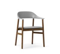 Normann Copenhagen Herit Chaise de Table à Manger M. Accoudoir Rembourré en Cuir Chêne fumé/Gris