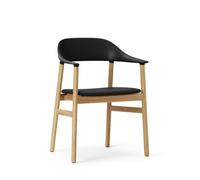 Normann Copenhagen Herit Chaise de Table à Manger M. Accoudoir Rembourré en Cuir Chêne/Noir