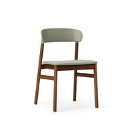 Normann Copenhagen Herit Chaise de Table à Manger Rembourrée en Cuir Chêne fumé/Dusty Vert