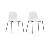 Normann Copenhagen Lot de 2 chaises empilables avec pieds noirs Form Chair. blanc