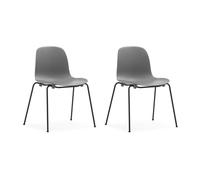 Normann Copenhagen Lot de 2 chaises empilables avec pieds noirs Form Chair. gris