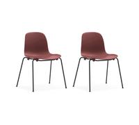 Normann Copenhagen Lot de 2 chaises empilables avec pieds noirs Form Chair. rouge