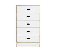 NORMANN COPENHAGEN meubles à 5 tiroirs KABINO (Blanc - MDF, hêtre et aluminium)