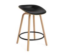 Normann Copenhagen Tabouret de bar Mat Barstool habillé sur le devant 65 cm Ultra 41599-hemp-beech-black steel