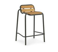 Normann Copenhagen Chaise de bar d'extérieur Vig bois 65cm vert foncé, robinier LxHxP 51x78,5x45cm