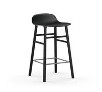 NORMANN COPENHAGEN tabouret FORM BARSTOOL H 65 cm avec piètement en bois noir (Noir - Polipropilene e legno nero)