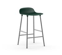 NORMANN COPENHAGEN tabouret FORM BARSTOOL H 65 cm avec piètement en chrome (Vert - Polipropilene e acciaio cromato)