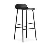 NORMANN COPENHAGEN tabouret FORM BARSTOOL H 75 cm avec piètement en acier verni (Noir - Polipropilene e acciaio verniciato)