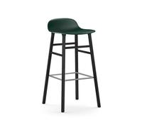 NORMANN COPENHAGEN tabouret FORM BARSTOOL H 75 cm avec piètement en bois noir (Vert - Polipropilene e legno nero)