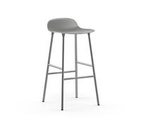 NORMANN COPENHAGEN tabouret FORM BARSTOOL H 75 cm avec piètement en chrome (Gris - Polipropilene e acciaio cromato)