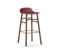 NORMANN COPENHAGEN tabouret FORM BARSTOOL H 75 cm avec piètement en noyer (Rouge - Polypropylène et noyer)