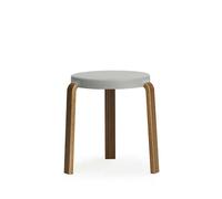 Normann Copenhagen Tabouret Tap grey. pieds en noyer