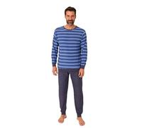 Normann Pyjama à manches longues en tissu éponge pour homme avec poignets - Également disponible en grandes tailles, bleu, 50