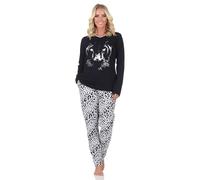 Normann Pyjama à manches longues pour femme avec motif imprimé animal, également en grande taille, gris foncé, 46-48