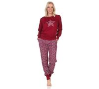 Normann Pyjama à manches longues pour femme avec poignets aspect étoiles, lilas, 56-58