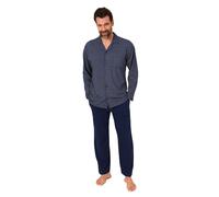 Normann Pyjama à manches longues pour homme, à boutonner, également en grandes tailles, bleu clair, 60-62