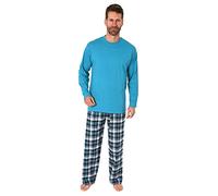 Normann Pyjama long pour homme avec pantalon en flanelle - 223 101 10 872, Turquoise., 52