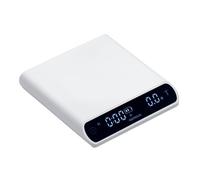 Normcore Balance à expresso V3, balance à café goutte à goutte, balance de barista de poche avec minuterie, corps en aluminium anodisé avec écran LCD rétroéclairé, blanc