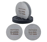 Normcore Lot de 2 écrans de 53,3 mm avec support, douche de contact réutilisable avec support en silicone, 1,7 mm, épaisseur 1,0 mm, maille 150 µm, compatible avec machine à expresso 54 mm
