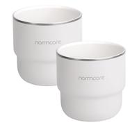 Normcore Lot de 2 tasses à café expresso avec revêtement en céramique de 210 ml à double paroi pour café, moka, latte, cappuccino, thé, blanc