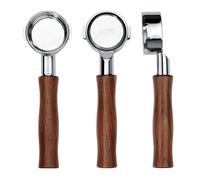 Normcore Porte-filtre sans fond 57 mm compatible avec les groupes Lelit 57 - Anna et Anita, porte-filtre nu avec poignée en noyer américain véritable