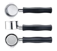 Normcore Porte-filtre sans fond nu de 51 mm à 2 oreilles pour Delonghi ECP3420/EC155/BCO430/EC260 avec poignée en aluminium anodisé (panier inclus) - Panier filtrant inclus