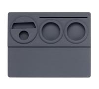 Normcore Station de tampage expresso, tapis de tampage expresso, tapis de tamper à café, accessoire d'expresso pour baristas, silicone antidérapant de qualité alimentaire, 24,1 x 19,1 cm, gris foncé