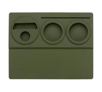 Normcore Station de tampage, tapis de tampage expresso, tapis de tamper à café, accessoire d'expresso pour baristas, silicone antidérapant de qualité alimentaire, 24,1 x 19,1 cm, vert foncé