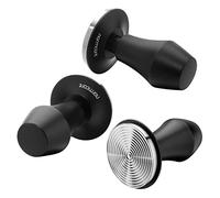 Normcore Tamper à café 58,5 mm - Régulateur de pression - Tampon barista avec pression de 15 lb / 25 lb /30 lbs - Poignée en aluminium (Tamper-Base Ripple, diamètre 58,5 mm)