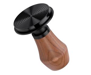 Normcore Tamper à café expresso V4 de 51 mm - Tamper à ressort avec revêtement PVD en titane et base ondulée - 6,8 kg/11,3 kg/13,6 kg - Poignée en noyer américain véritable