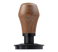 Normcore Tamper à café expresso V4 de 53,3 mm, à ressort avec revêtement PVD en titane et base plate pour porte-filtres Breville Sage 54 mm, poignée en noyer américain véritable
