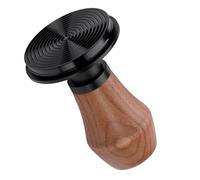 Normcore Tamper à café expresso V4 de 53,3 mm - Tamper à ressort avec revêtement PVD en titane et base ondulée - 6,8 kg/11,3 kg/13,6 kg - Poignée en noyer américain véritable
