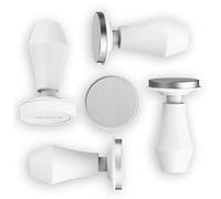 Normcore Tamper à café expresso V4 de 58,5 mm, à ressort avec ressorts interchangeables de 6,8 kg/11,3 kg/13,6 kg, compatible avec les paniers porte-filtre de 58 mm, revêtement anti-adhésif blanc