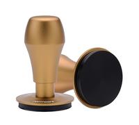 Normcore Tamper à café V4 de 58,5 mm, tamper à main pour barista à expresso, tampon à ressort avec revêtement PVD en titane et base plate, poignée en aluminium anodisé bronze, compatible avec machine